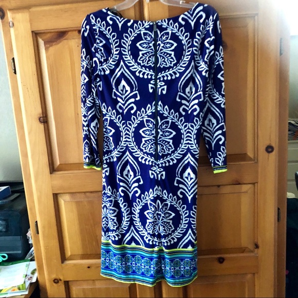 Vince Camuto Womens Puff Shoulder Shift Dress Blue Size 10 main image 0